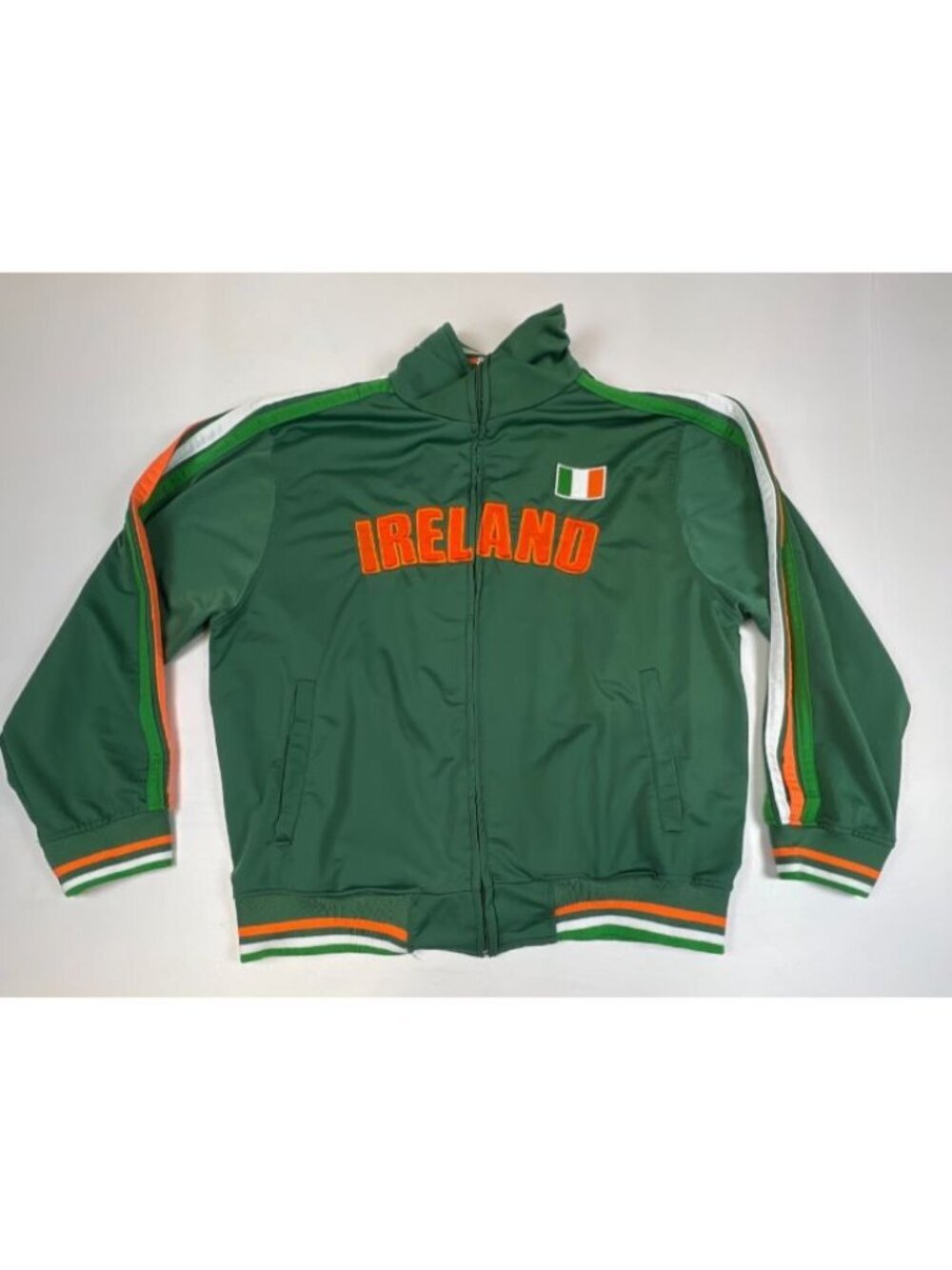 Ghast Men Size L Green Ireland Full Zip Track Jacket Soccer Flag Embroidered